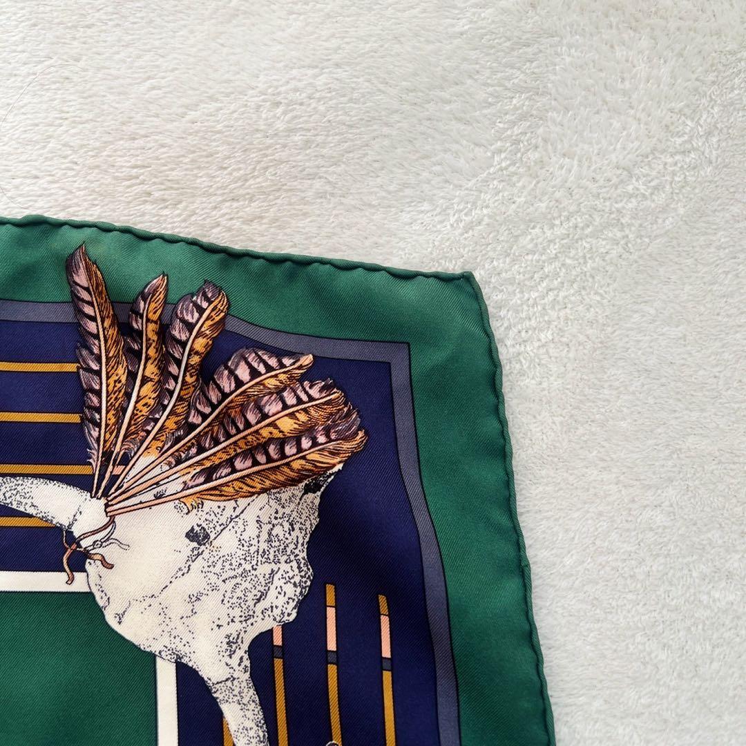 エルメス HERMES カレ90　スカーフ　シルク　パウニー族の首長