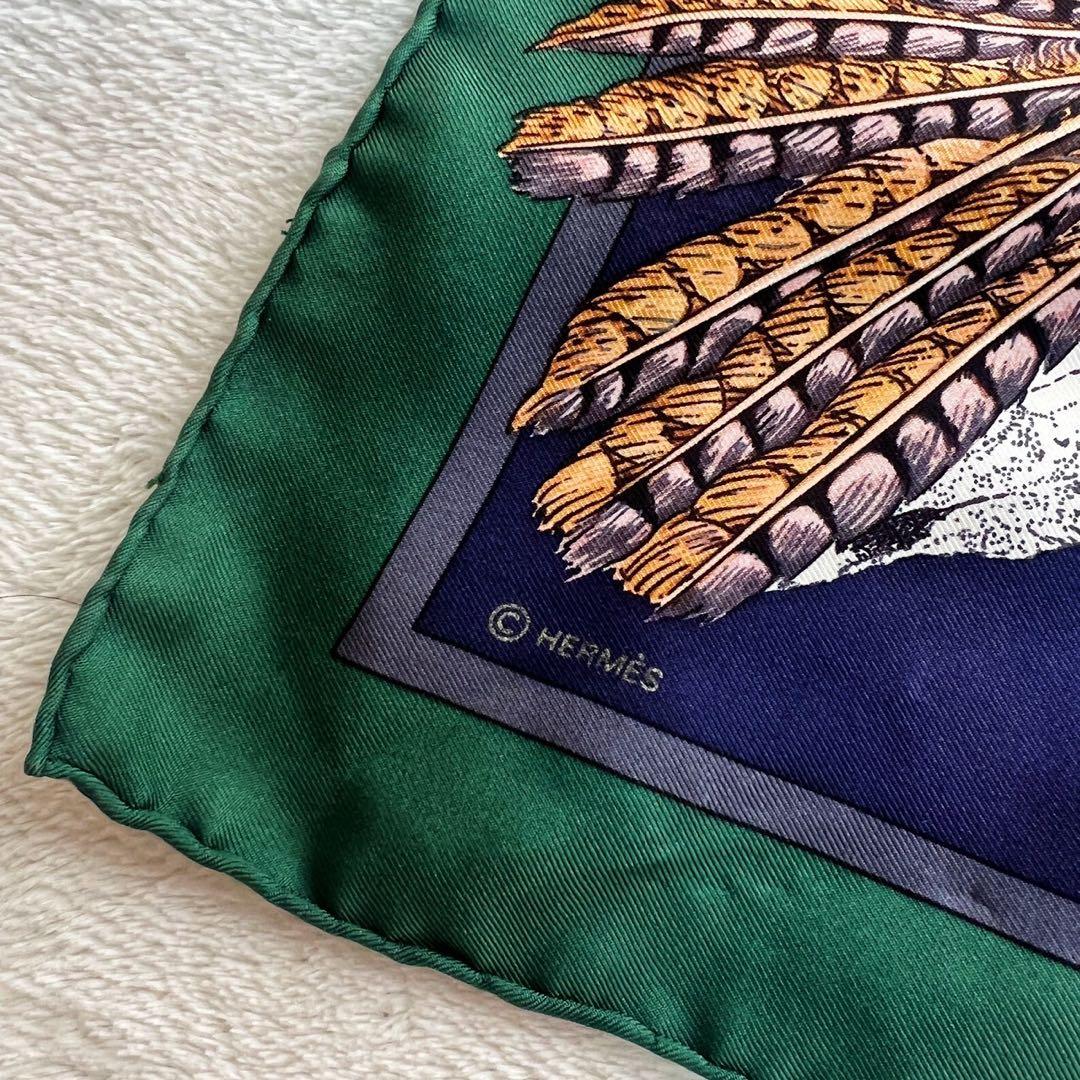 エルメス HERMES カレ90　スカーフ　シルク　パウニー族の首長