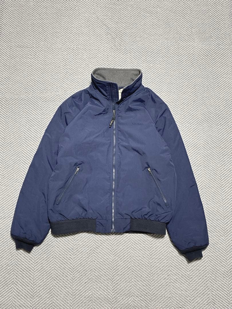 美品 00s L.L.Bean ウォームアップジャケット M ネイビー フリース