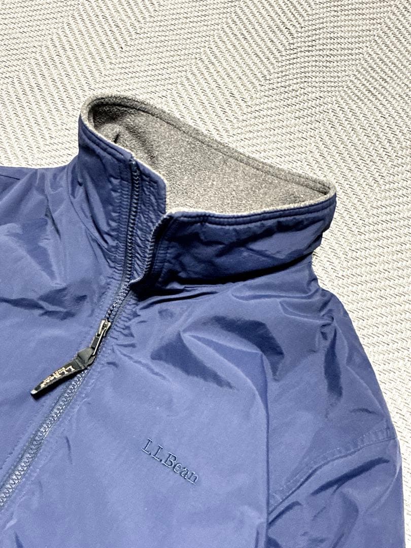 美品 00s L.L.Bean ウォームアップジャケット M ネイビー フリース