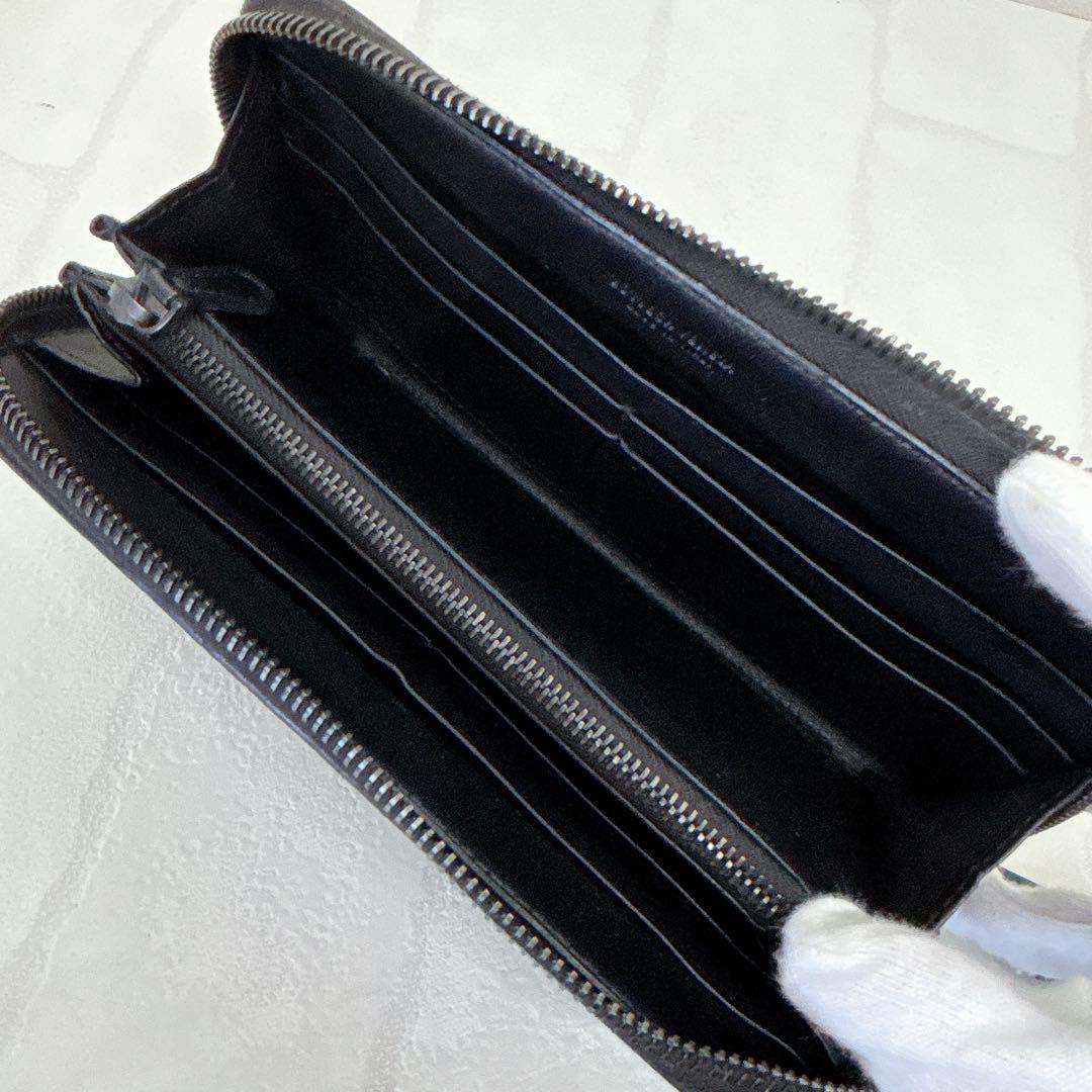 美品✨ボッテガヴェネタ イントレチャート 編み込み レザー 長財布 羊革 黒
