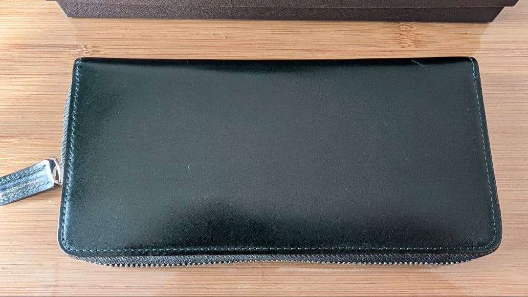 土屋鞄 長財布 コードバン ファスナーロングパース（ダークグリーン）