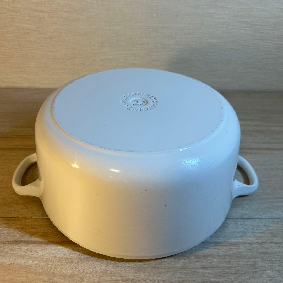 ルクルーゼ　ココットロンド　22cm ホワイト　両手鍋　鍋