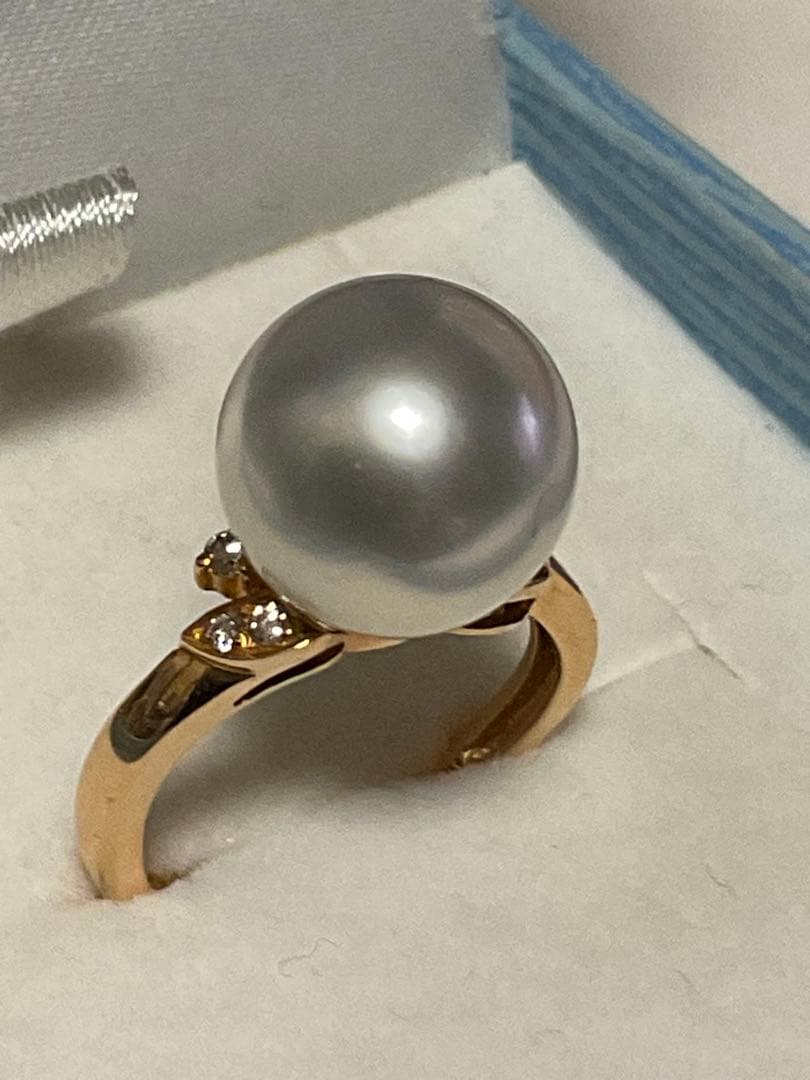 k18ピンクゴールド　白蝶真珠リング