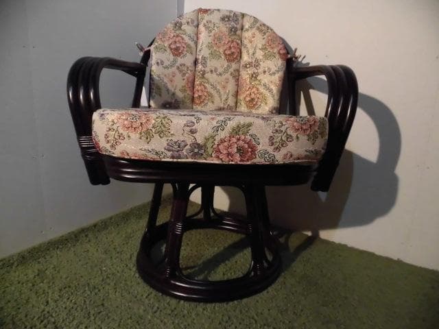 アウトレット【送料無料】高級ラタン肘付360度回転座椅子【スーパーハイタイプ】