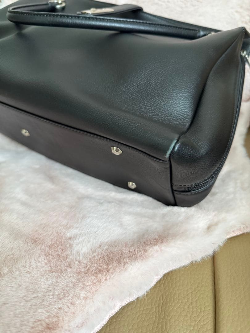 濱野皮革工藝　グレース ディライトトート ブラック✕シルバー　サナエバッグ 黒