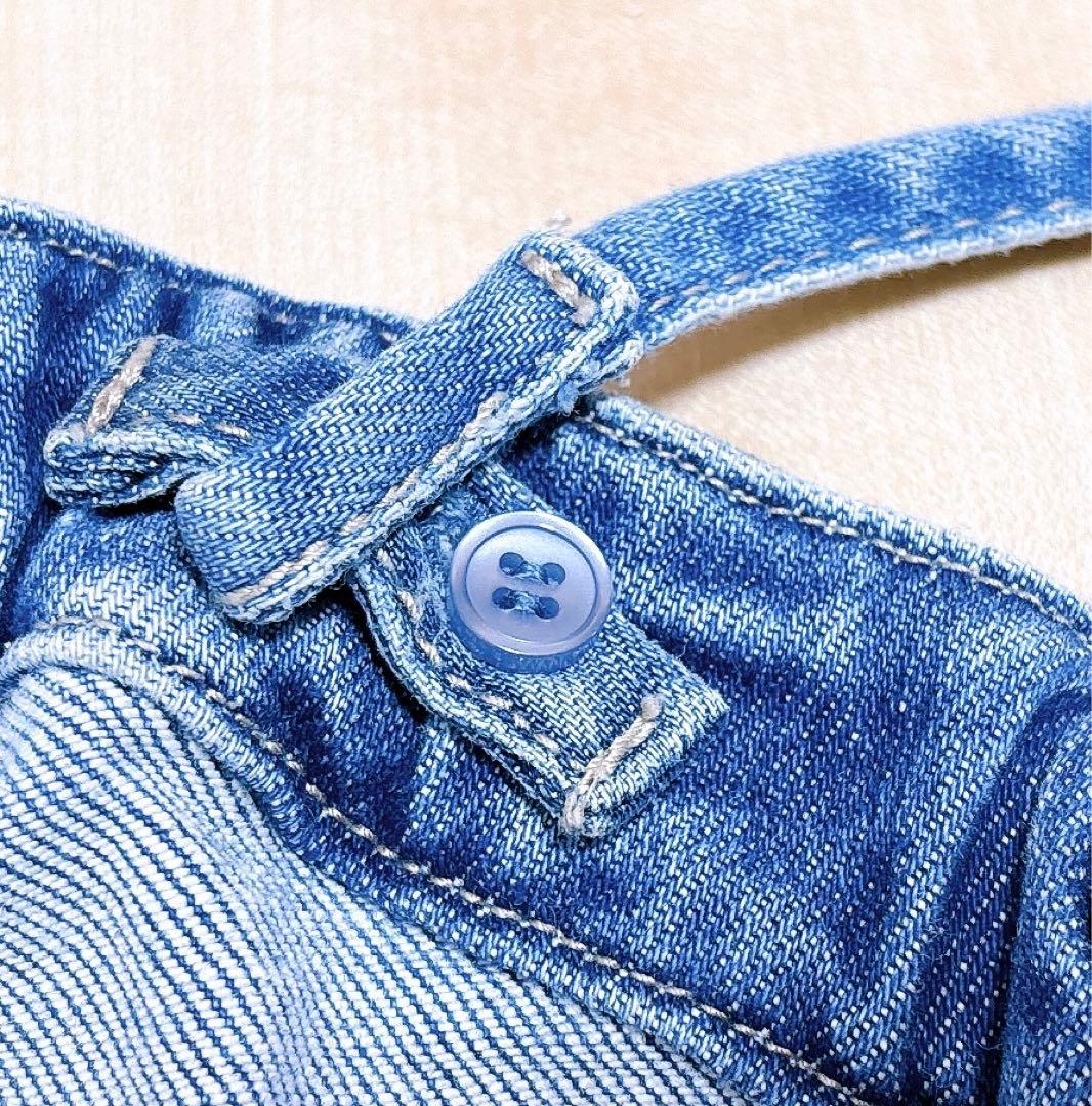 美品◎送料込み◎匿名配送◎ GYDA バックリボン デニムロンパース