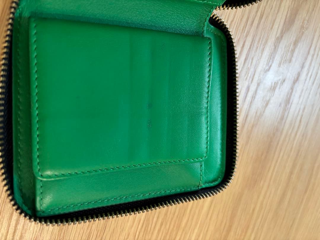 コムデギャルソン　緑色レザー 二つ折り財布