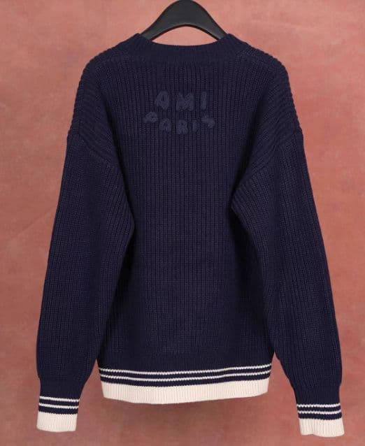 AMI PARIS セーター Vネックニット ネイビー M