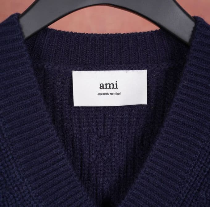AMI PARIS セーター Vネックニット ネイビー M