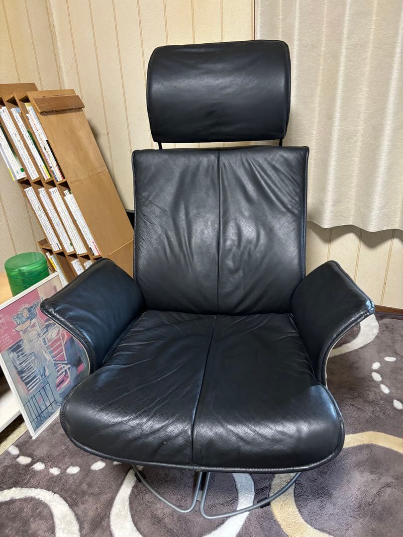 KEBE ケベ リクライニングチェア フランスベッド販売 デンマーク 本革 黒