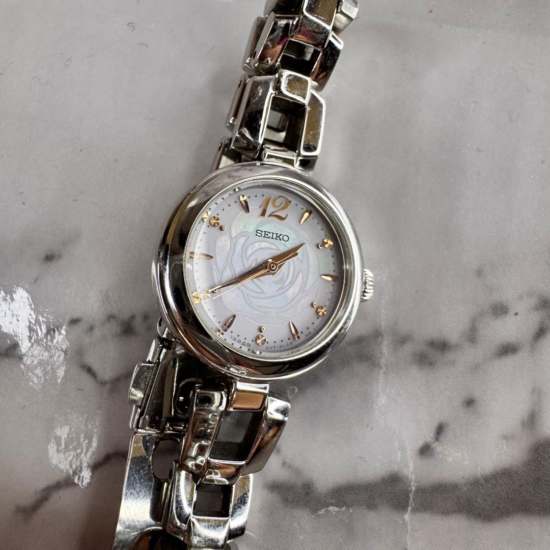 【SEIKO】　LUKIA レディース 腕時計 ローズ シェル ソーラー