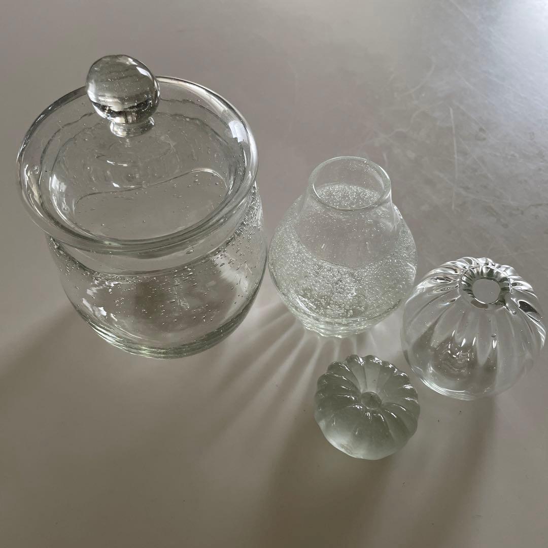 ガラス色々　気泡ガラス