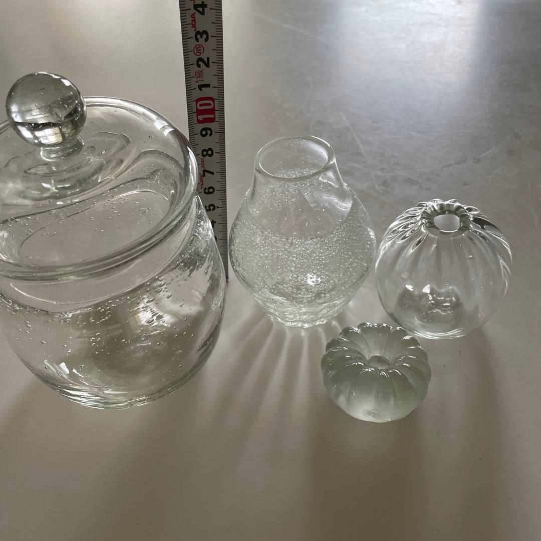 ガラス色々　気泡ガラス