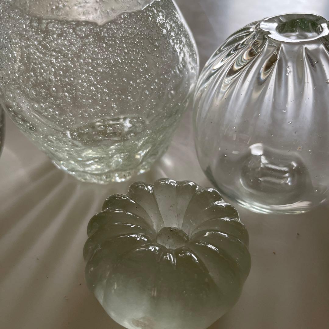 ガラス色々　気泡ガラス