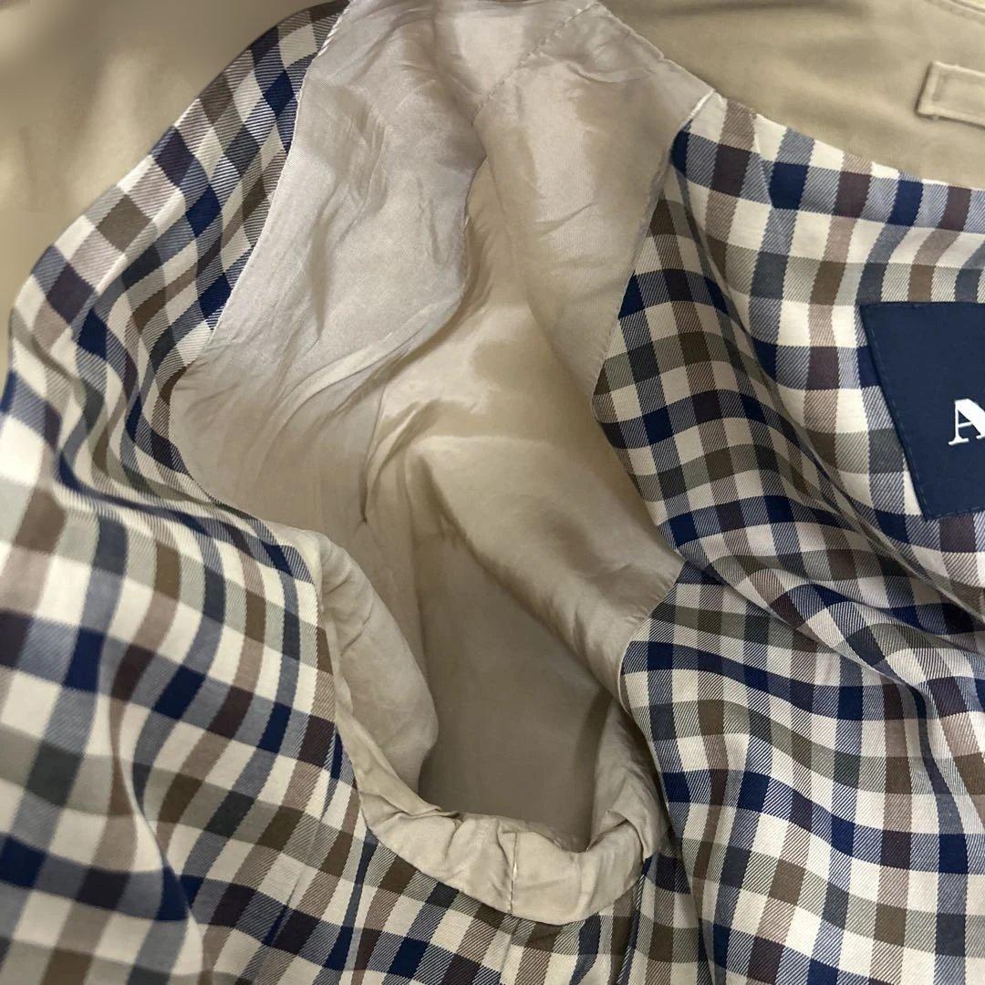 極美品 アクアスキュータム ステンカラーコート チェック ライナー ベージュ