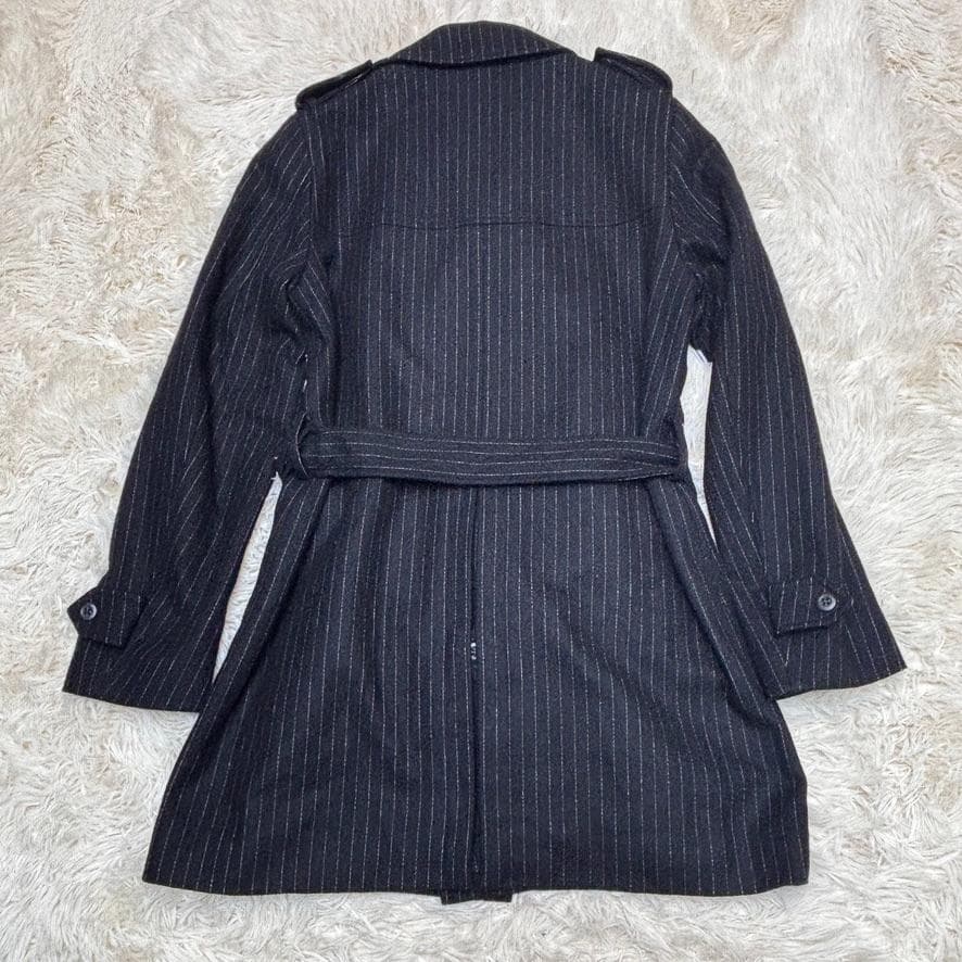 美品　RING JACKET トレンチコート ダブル　日本製　ウール　黒　ベルト