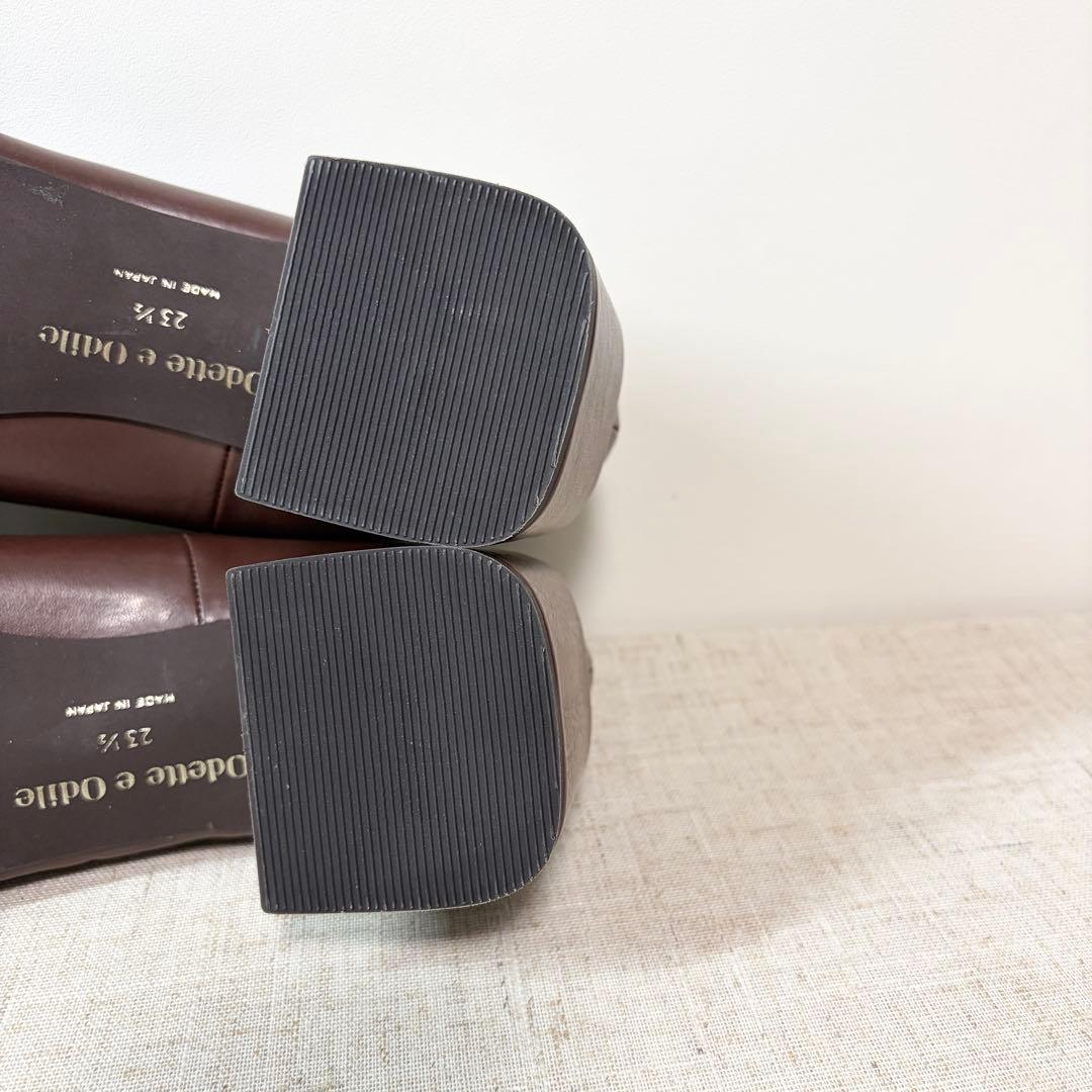 未使用級★Odette e Odile パンプス Vカット ブロックヒール