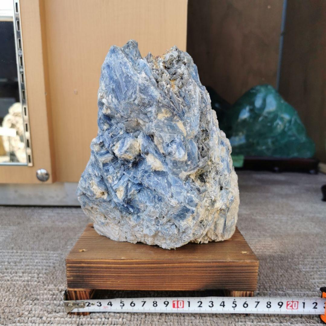 カイヤナイト　原石　4.1キロ　鑑賞石　石　置物　オブジェ　インテリア