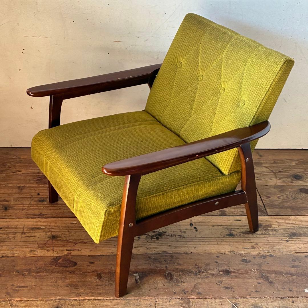 国産ヴィンテージ レトロ 1人掛けソファ ミッドセンチュリー ①