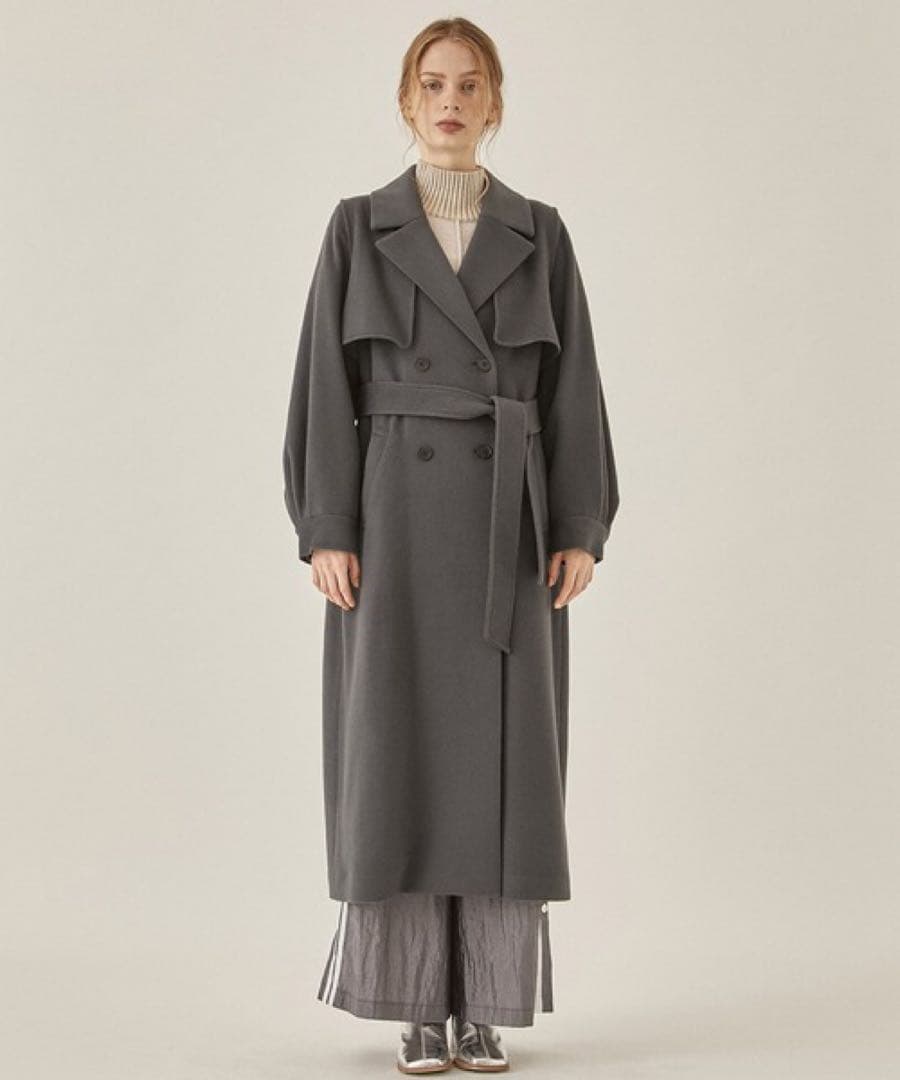 【パブリックトウキョウ】オーバーヨークコート　チャコールグレー