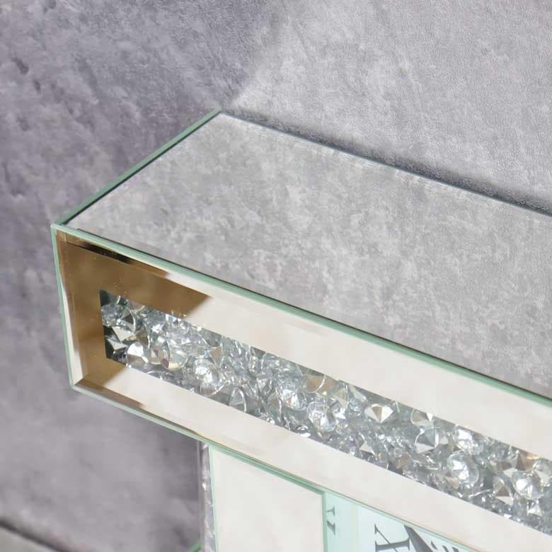 ミラー家具 置き時計 シルバー テーブルクロック  F