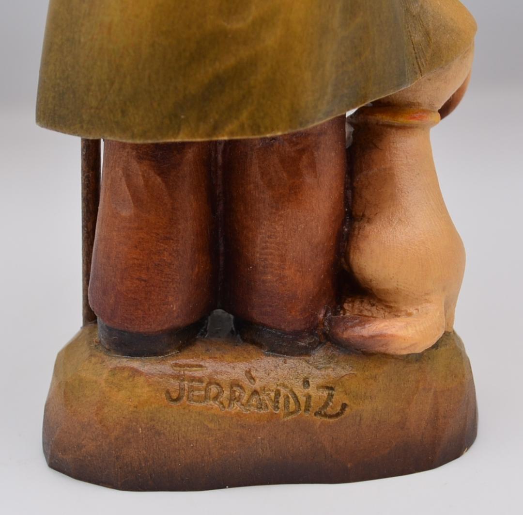 導きの光　アンリ　ANRI　サラケイ　木彫り人形　イタリア　17ｃｍ　箱付き