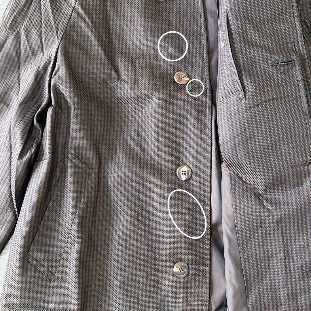 《ランバン》 (46) シルクステンカラーロングコート 比翼ボタンエレガント