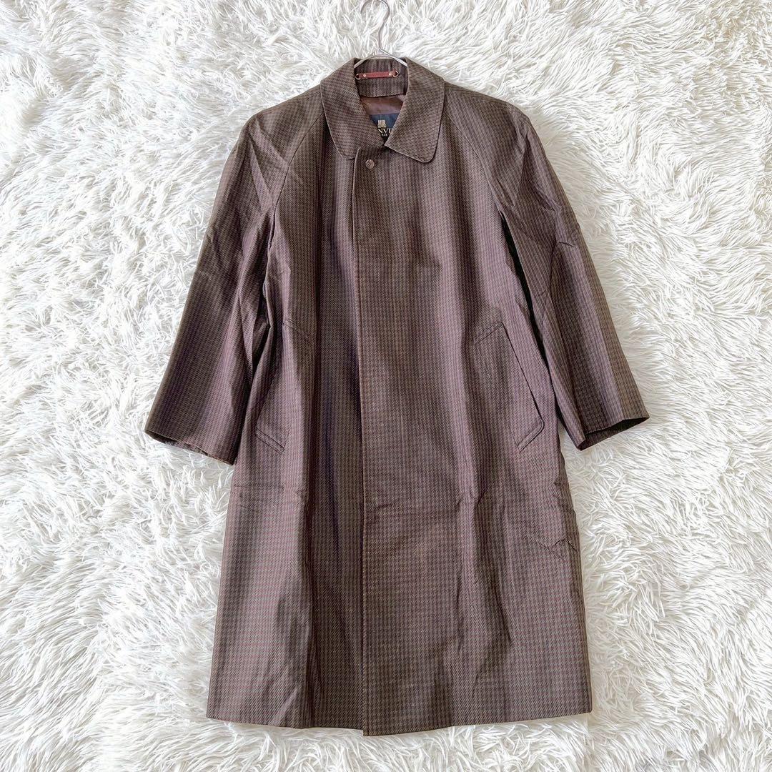 《ランバン》 (46) シルクステンカラーロングコート 比翼ボタンエレガント