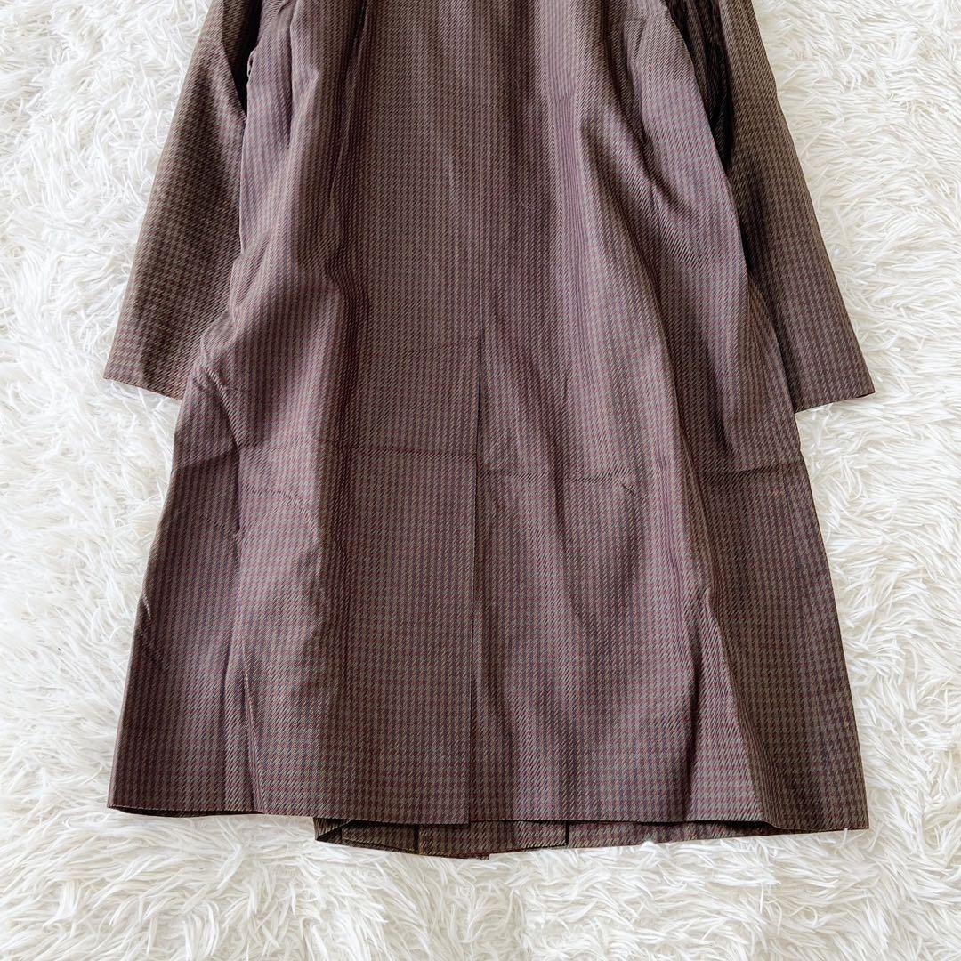 《ランバン》 (46) シルクステンカラーロングコート 比翼ボタンエレガント