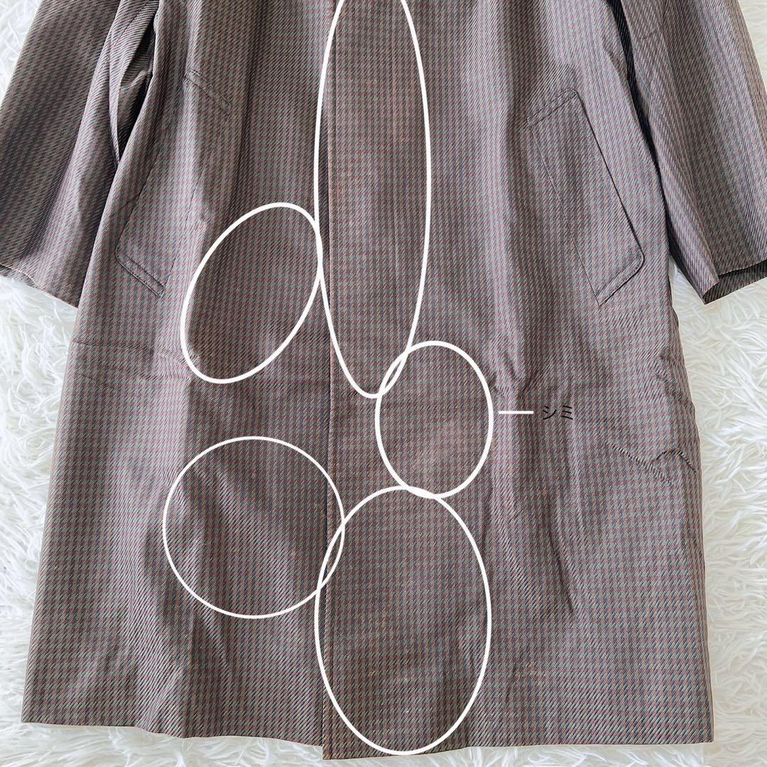 《ランバン》 (46) シルクステンカラーロングコート 比翼ボタンエレガント