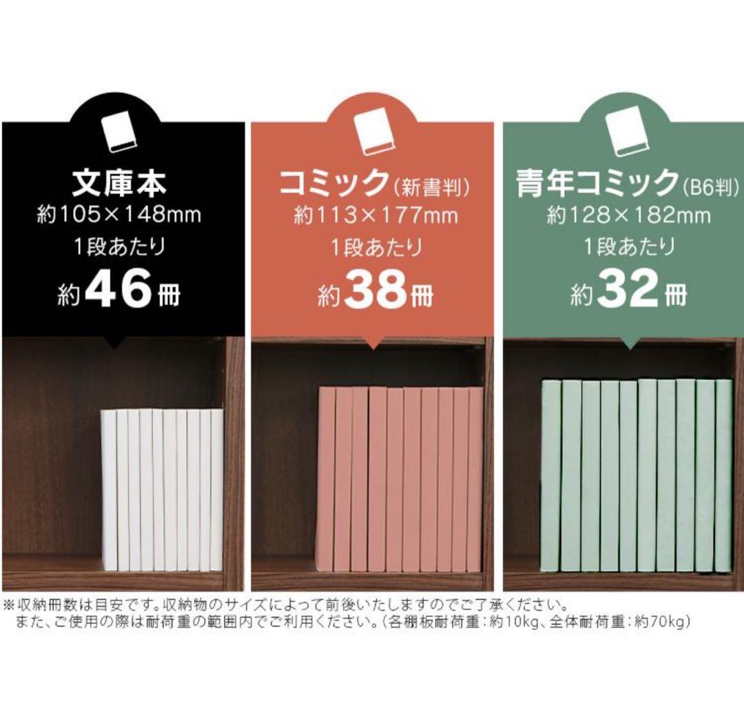 本棚　カラーボックス　薄型　コミックラック　木製　5段　ホワイト