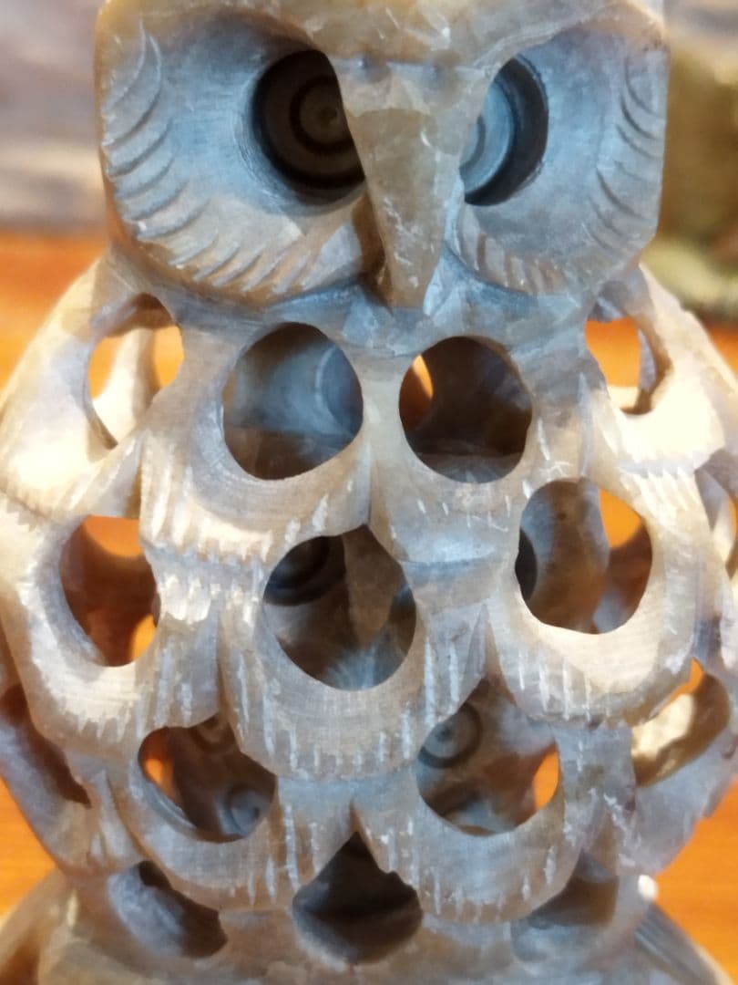 透し彫り　フクロウ　3点セット