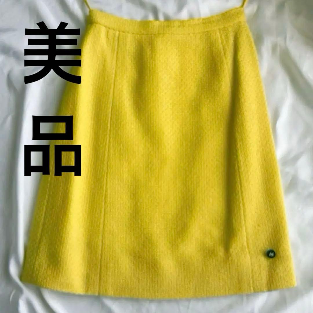 専用　CHANEL 台形スカート　厚地コットン　イエロー　未使用
