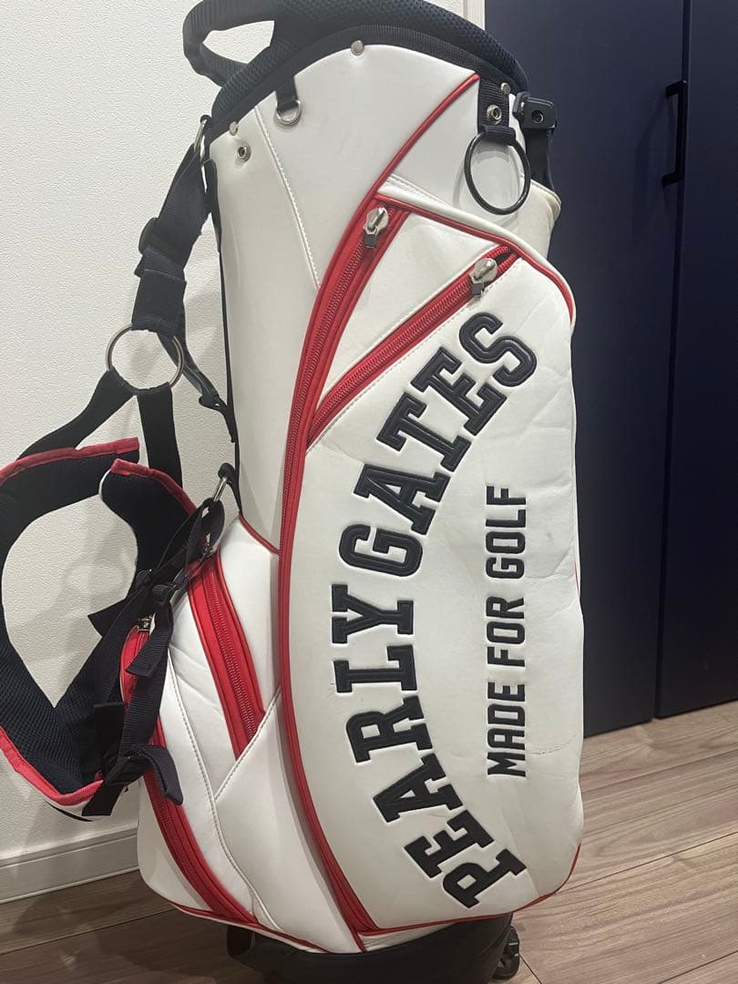 PEARLY GATES キャディバッグ 89 ホワイト/レッド