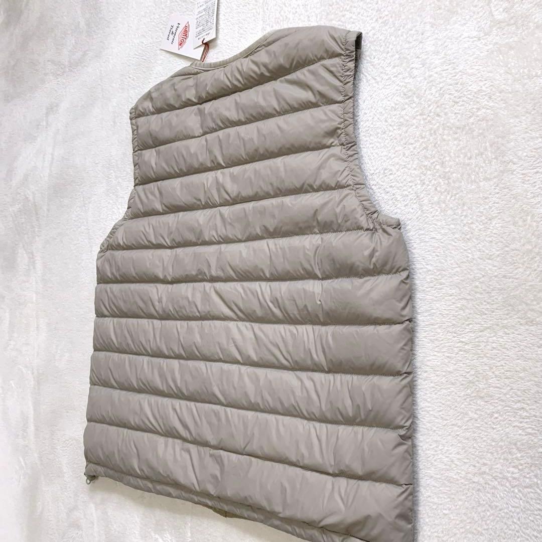 新品タグ付　DANTON ダントン　ダウンベスト　36 グレージュ　丸首