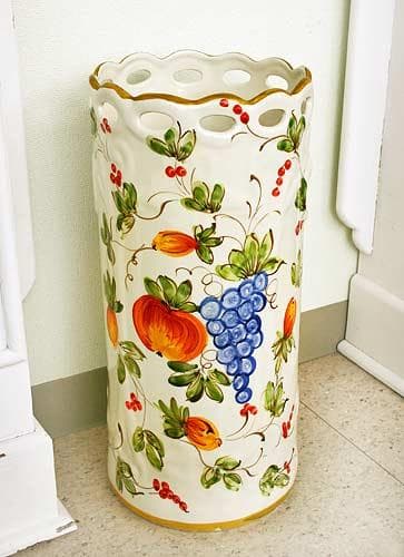 ポルトガル 傘立て 陶器 フルーツ ブドウ ロココ PFA-262FR