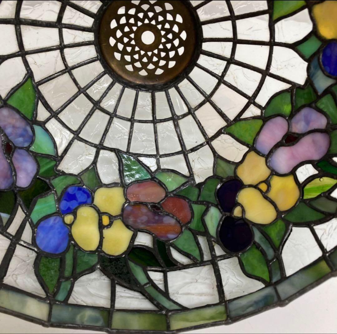 1654-x ステンドグラスランプ アンティーク 花柄