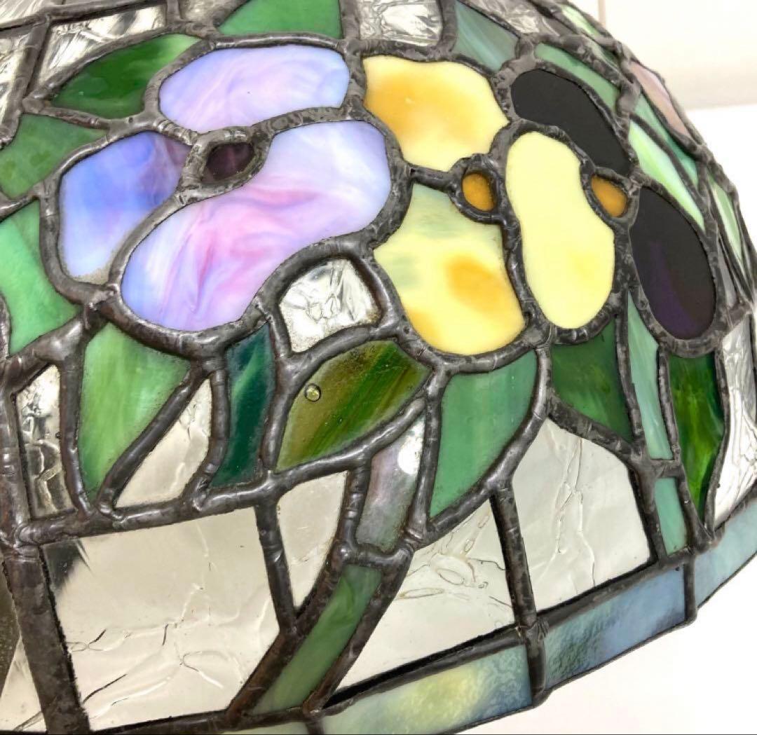 1654-x ステンドグラスランプ アンティーク 花柄