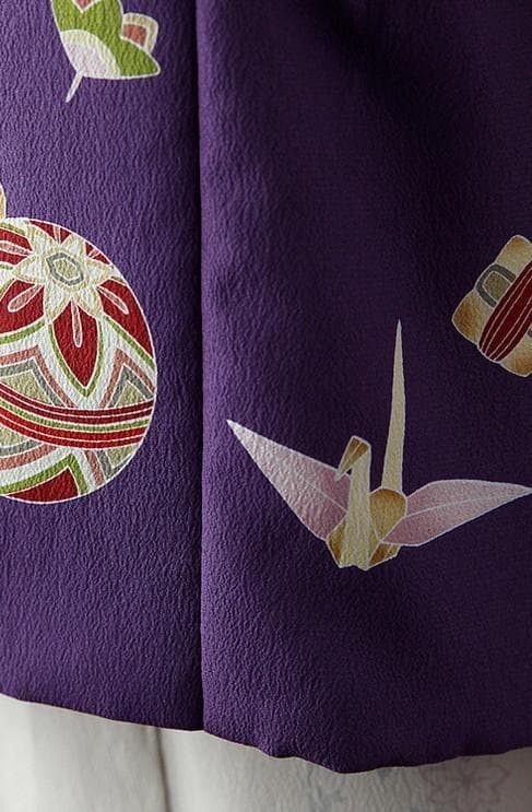 夢工房　七五三　女の子　３歳　着物　被布　紫