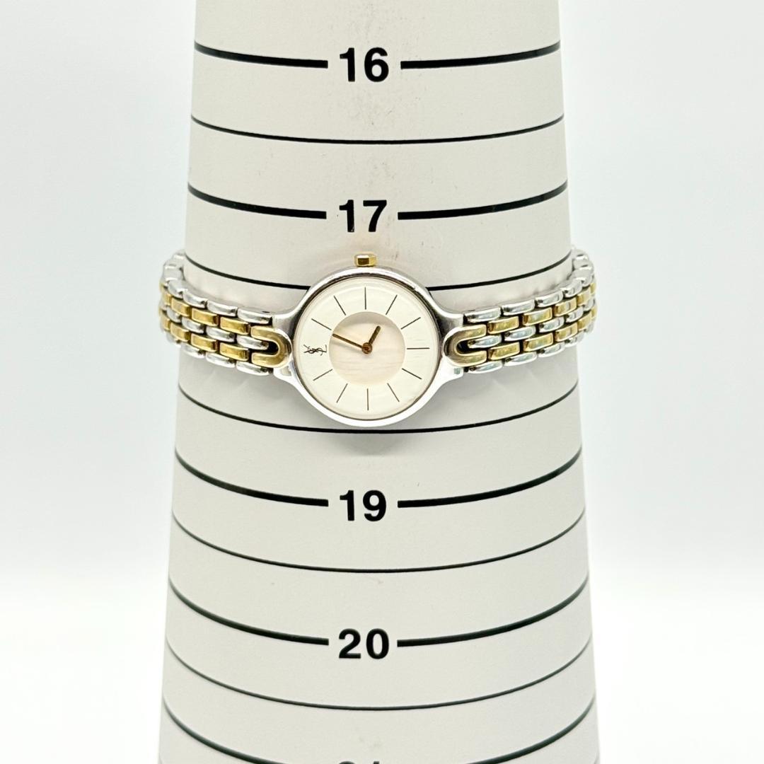 稼働品 YSL イヴサンローラン 腕時計 白文字盤 ２針 5421-H08070