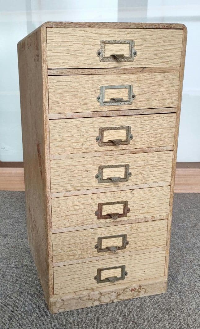 木製7段　小引き出し アンティーク　昭和レトロ