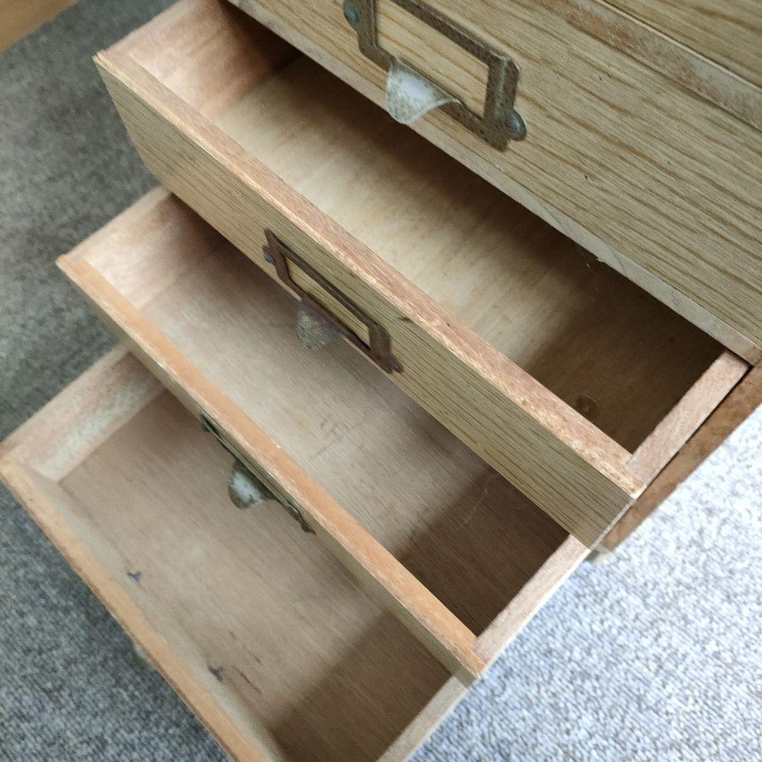 木製7段　小引き出し アンティーク　昭和レトロ