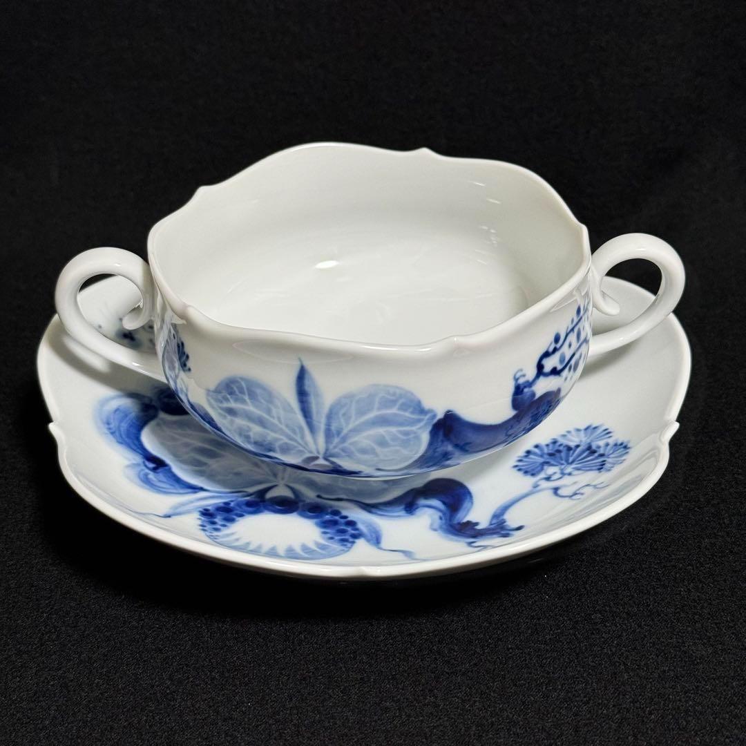 ヒ*ン様 【希少/極美品】マイセン　ブルーオーキッド　スープ　カップ＆ソーサー