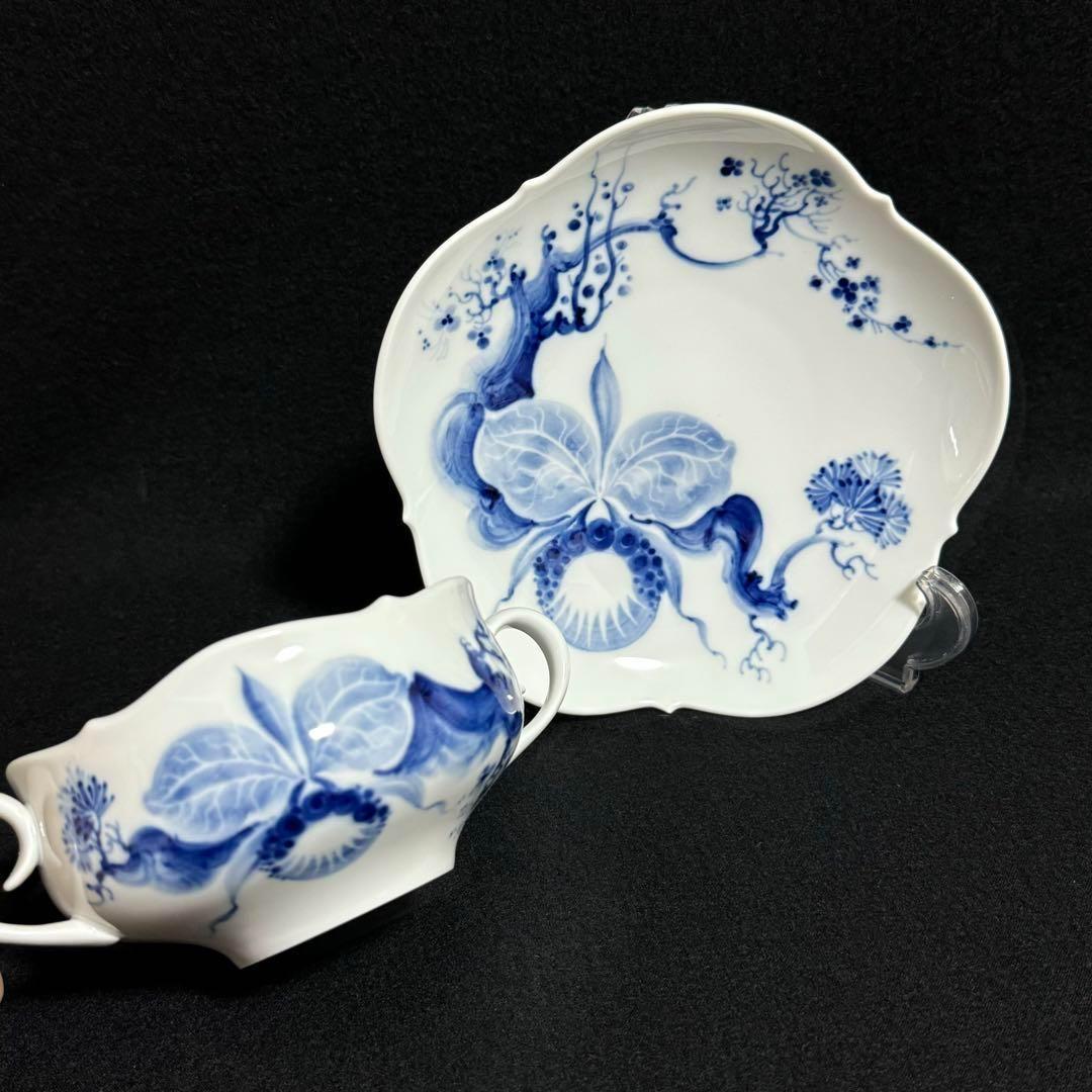 ヒ*ン様 【希少/極美品】マイセン　ブルーオーキッド　スープ　カップ＆ソーサー