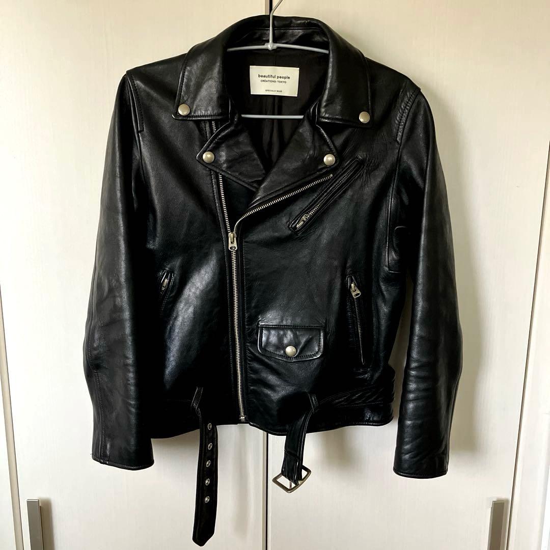 美品　160 beautiful people ダブルライダースジャケット