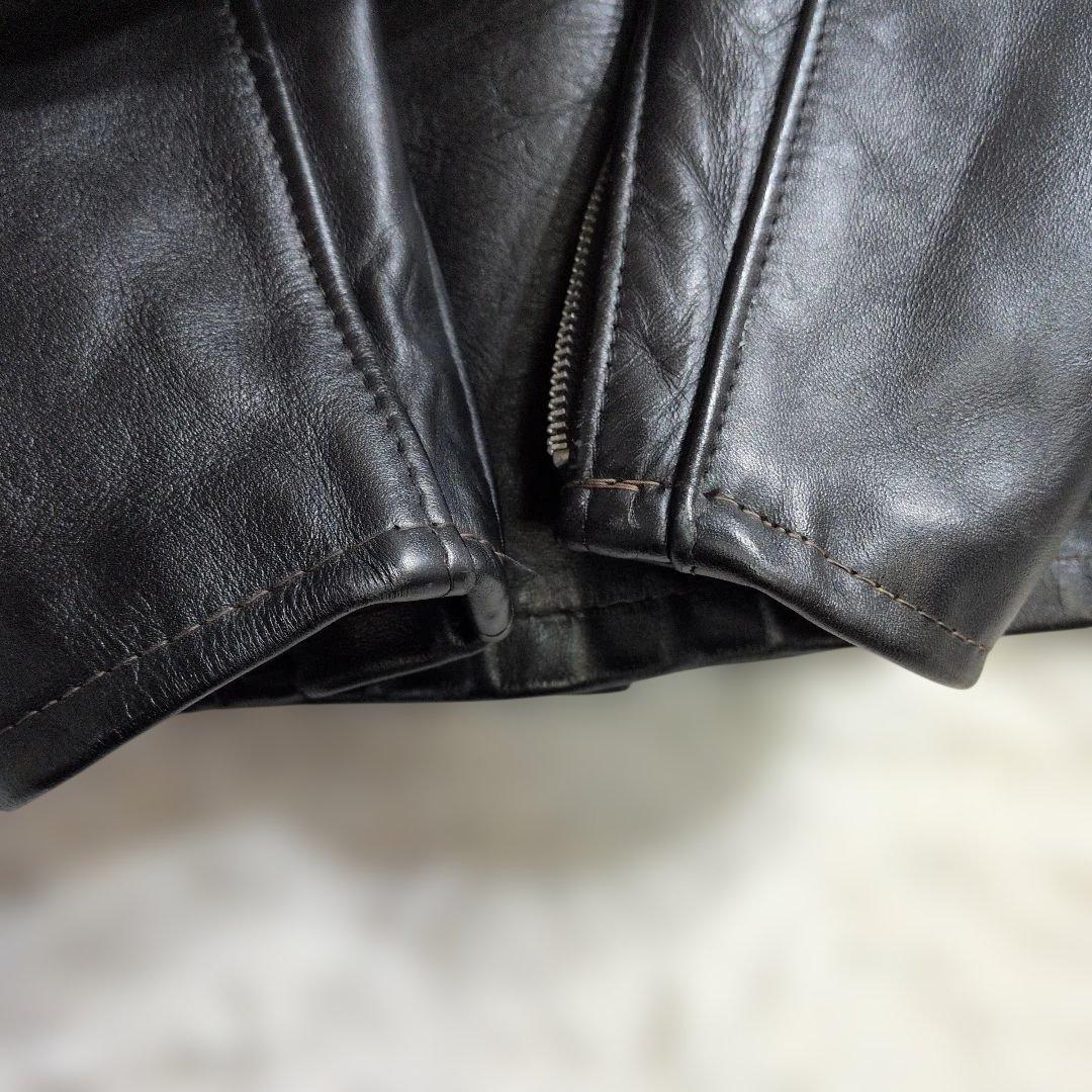 美品★Schott 642 ライナー付 シングルライダース 34 黒 トラッカー