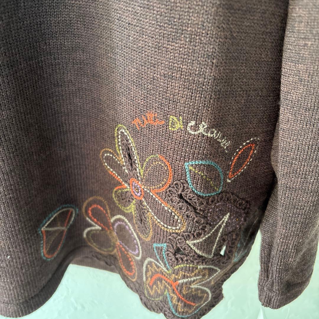 レリアン13号＋　ハイネック茶色セーター　ウール100% 新品