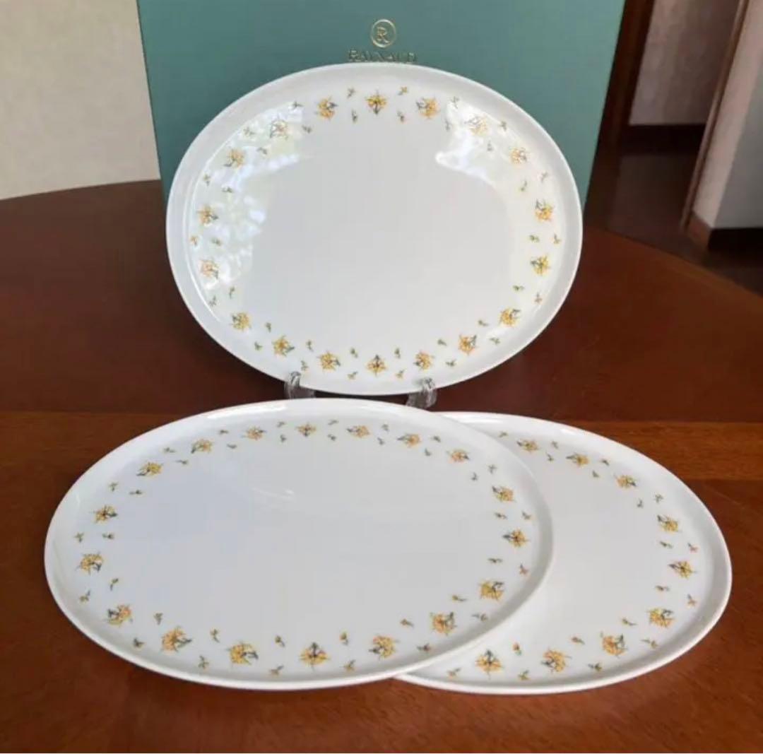 【未使用美品】レイノー・リモージュ★ブーゲンビリア★オーバルプレート　3枚