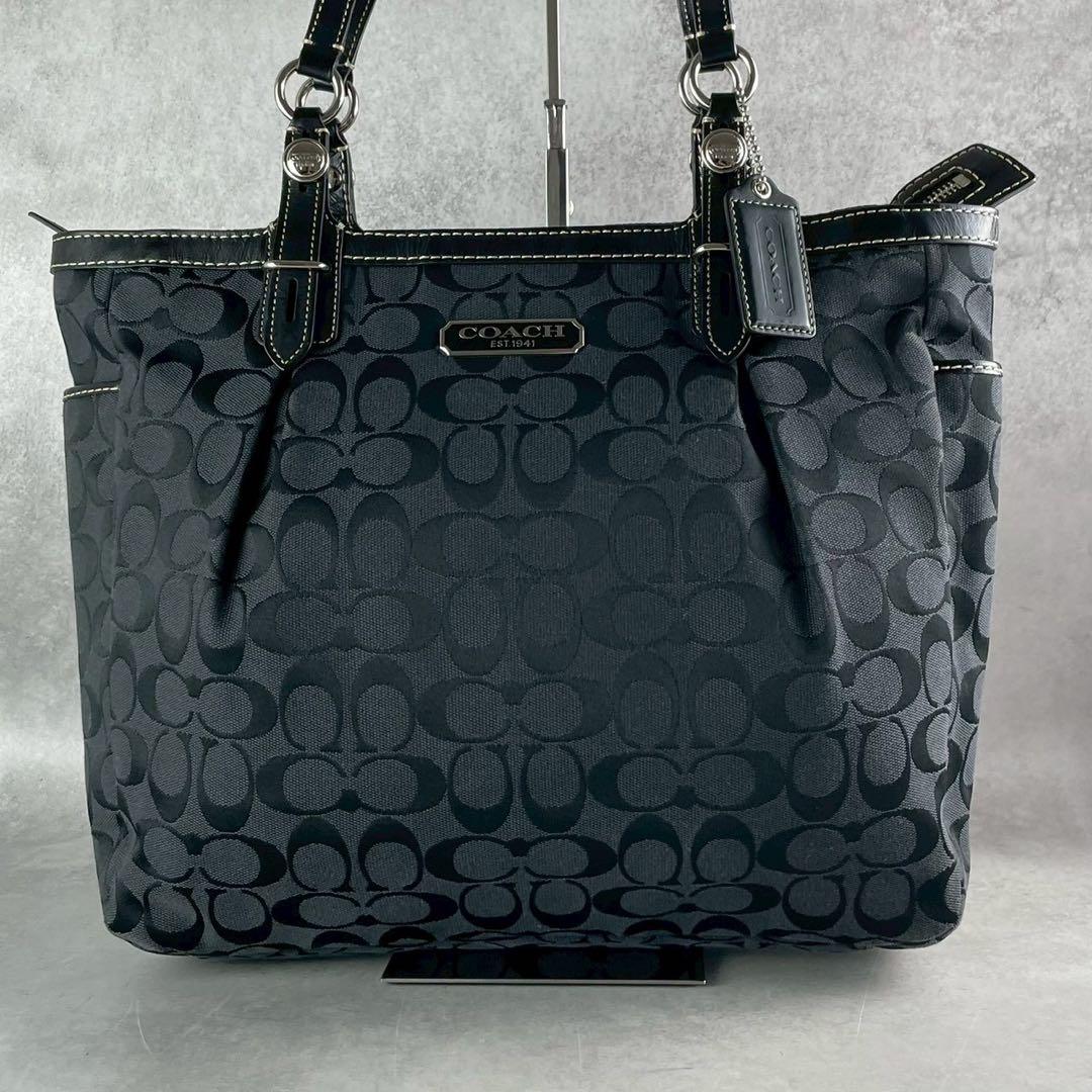 専用✨A4可 コーチ トートバッグ キャンバス×レザー 肩掛け シグネチャー